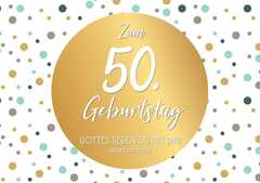 Faltkarte "Goldener Punkt" -  50. Geburtstag