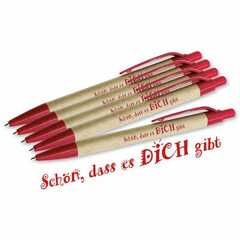 Kugelschreiber "Schön, dass es dich gibt" rot (5 Stück)