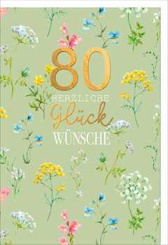 Faltkarte "80 Blüten Glückwünsche" - Geburtstag