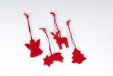 Weihnachtsaufhänger 4 Figuren -rot- Weihnachtsaufhänger 4 Figuren -rot-