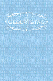 Faltkarte "Zum Geburtstag" Blau mit Ornament - 5 Stück
