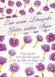 Postkarten: Zum neuen Lebensjahr Gottes reichen Segen, 4 Stück Postkarten: Zum neuen Lebensjahr Gottes reichen Segen, 4 Stück