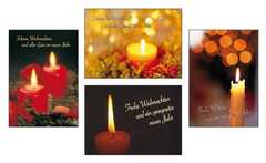 Faltkartenserie Weihnachten/Neujahr: Kerzen 4 Stück