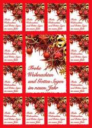 Aufkleber-Gruß-Karten: Frohe Weihnachten - 12 Stück Aufkleber-Gruß-Karten: Frohe Weihnachten - 12 Stück