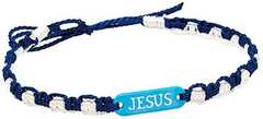 Armband "Jesus" - dunkelblau/weiß Armband "Jesus" - dunkelblau/weiß
