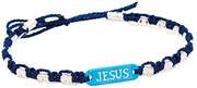Armband "Jesus" - dunkelblau/weiß